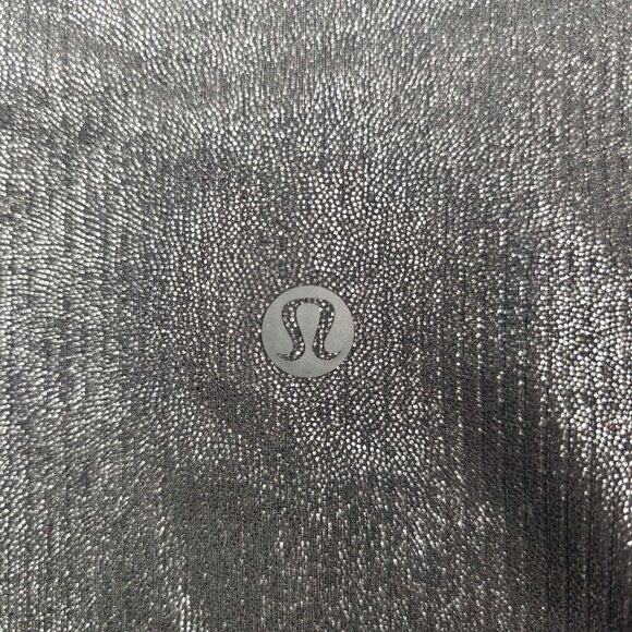 Lululemon Align High-Rise Ribbed Pant 25" Shine Radiate Foil Black Night Size 12 - Picture 5 of 9